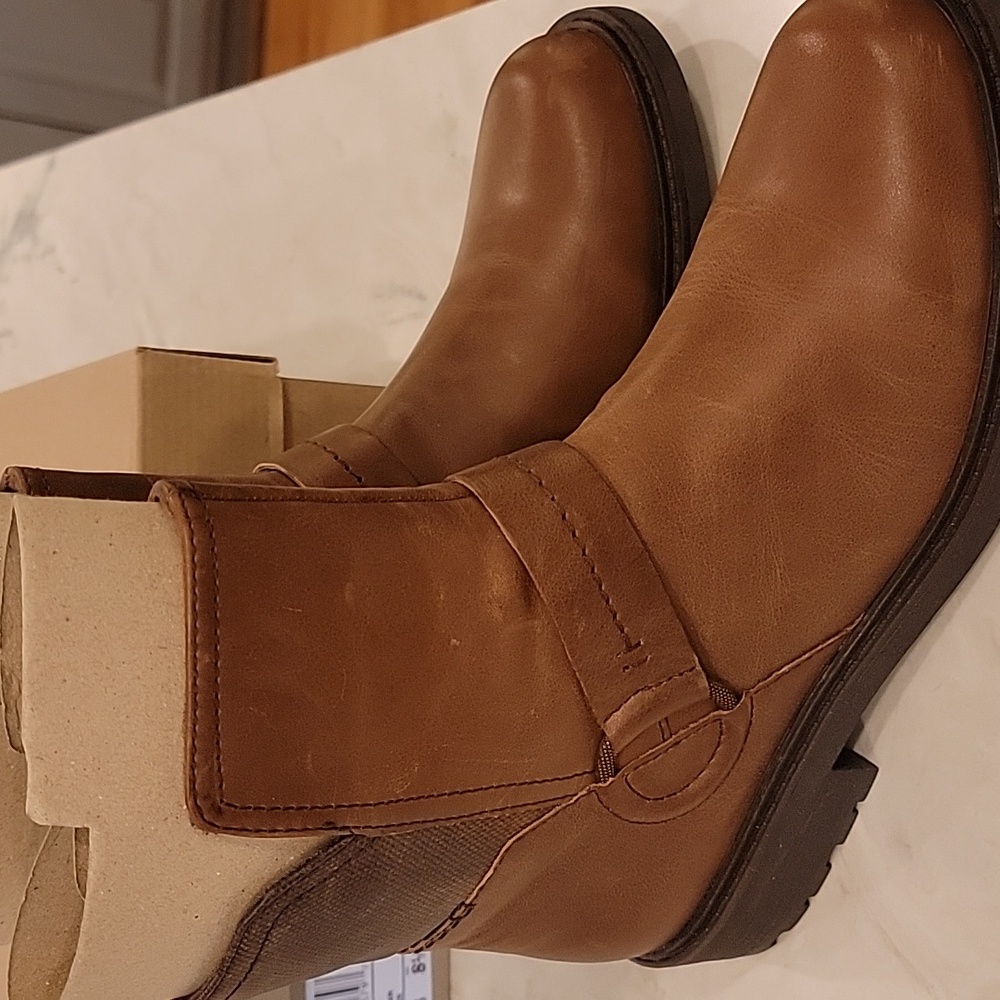 Clarks Opal Rose In Dark Tan Leather Size 8.5 Medium